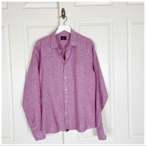 UNTUCKit 100% Linen Wrinkle Resistant Heathered Red Shirt